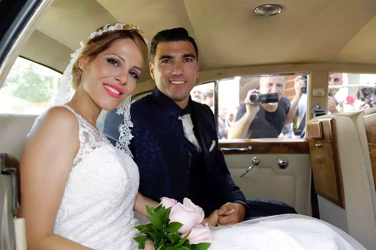José Antonio Reyes i Noelia López, el dia del seu casament