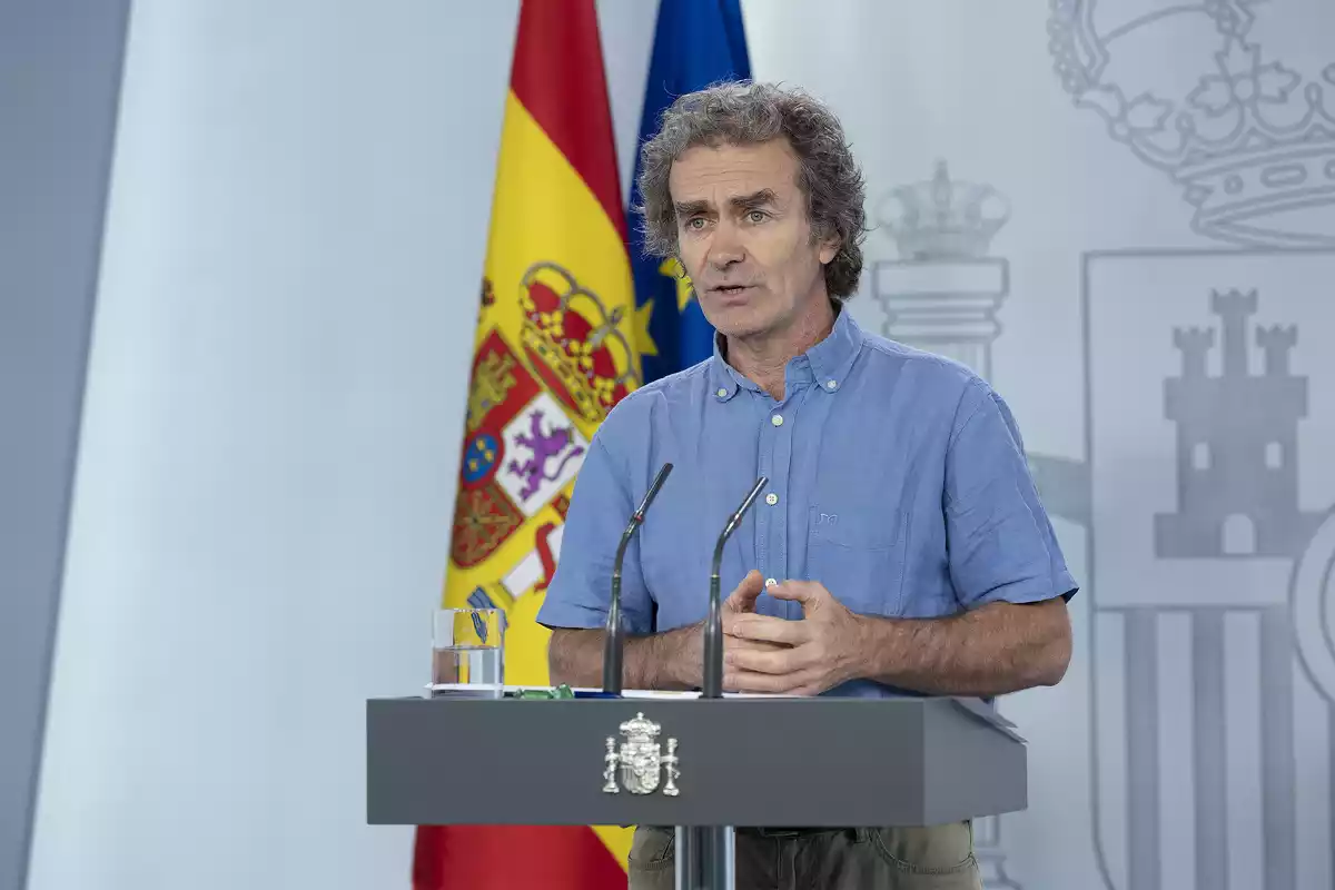 Fernando Simón en la roda de premsa sobre les novetats del coronavirus a Espanya el 16 de maig del 2020