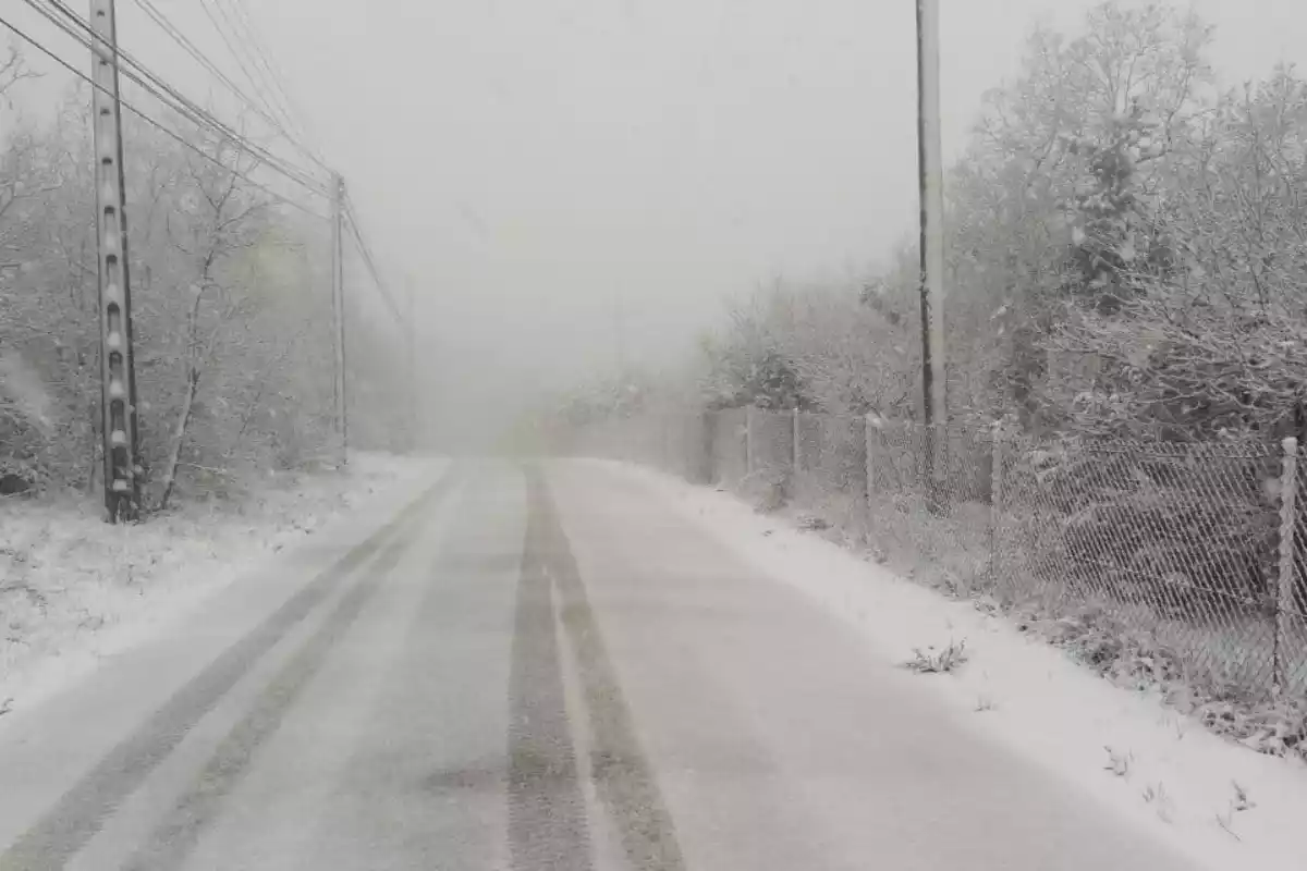 Imatge d'una nevada a Collsuspina l'abril del 2021