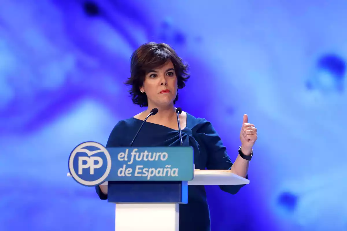 Soraya Sáenz de Santamaría en un congreso del PP (21/07/2021).