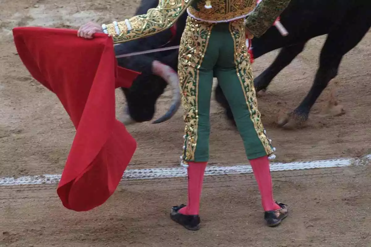 Imagen de un torero con un capote
