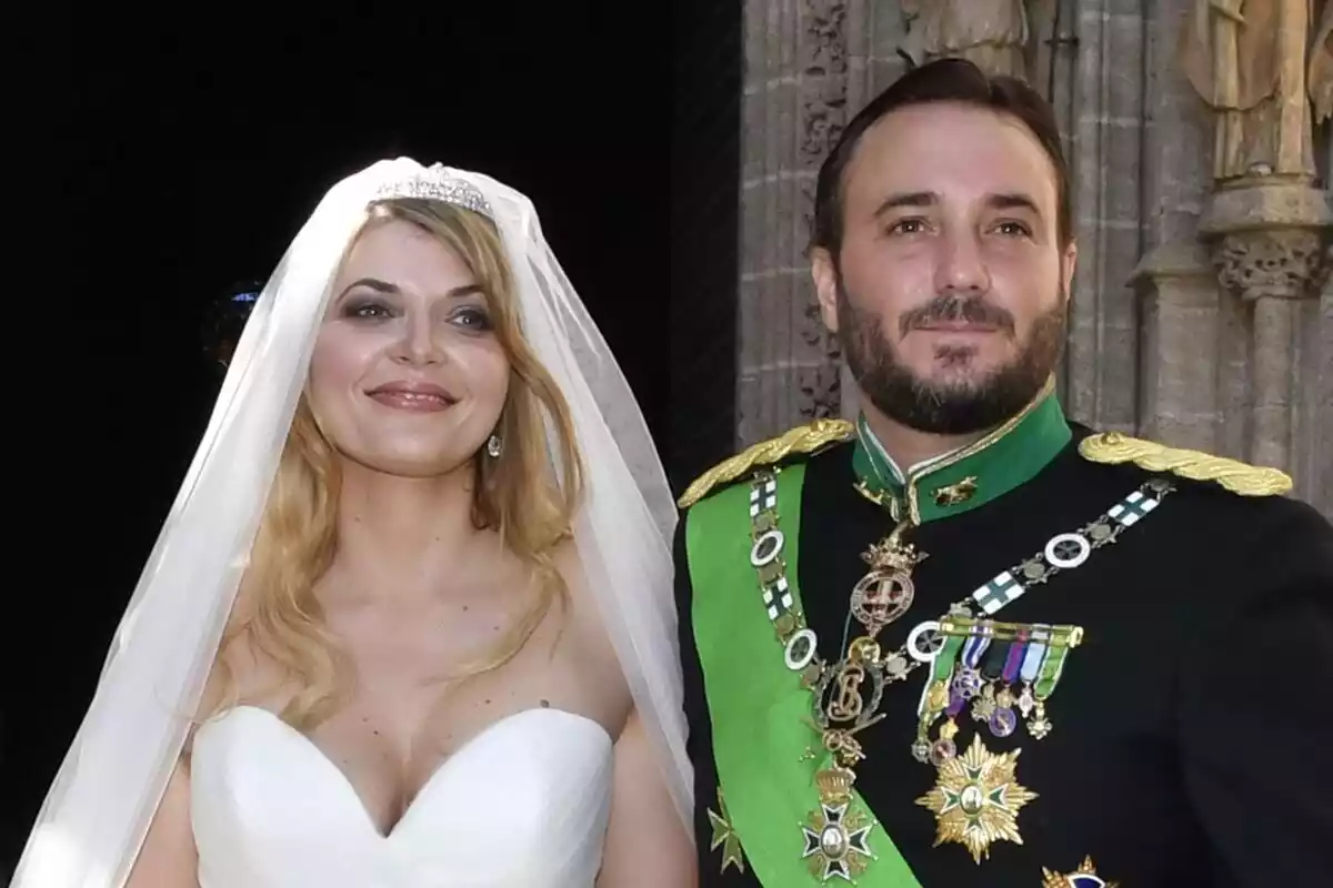 Francisco de Borbón y Sofía Karoly en el día de su boda
