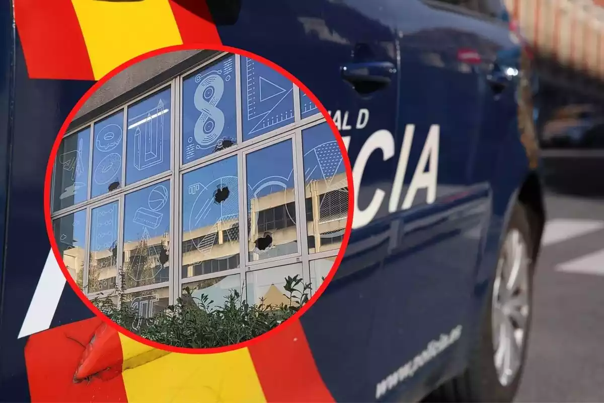 Montaje con las imágenes de los disparos en la Universidad del País Vasco