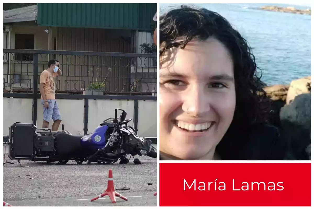 Montaje fotográfico del accidente sufrido por la gallega María Lamas en Ponteareas.