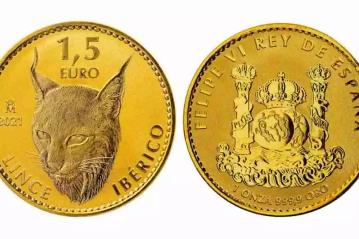 Imagen de las monedas por valor de 1,5 euros que circulan por España