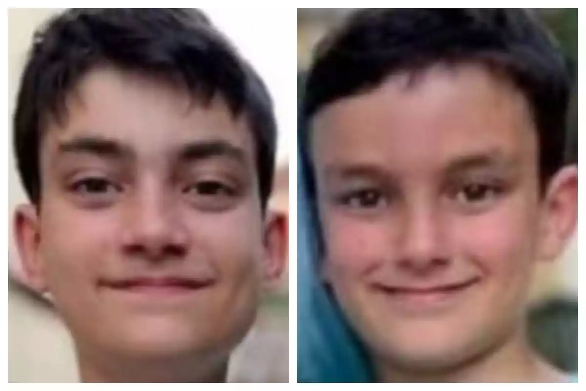 Montaje de fotos de los hermanos desparecidos en Jerez de la Frontera, Hugo y Diego Kau