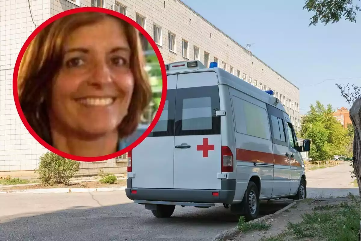 Montaje de fotos de Ángeles Pomar y una ambulancia
