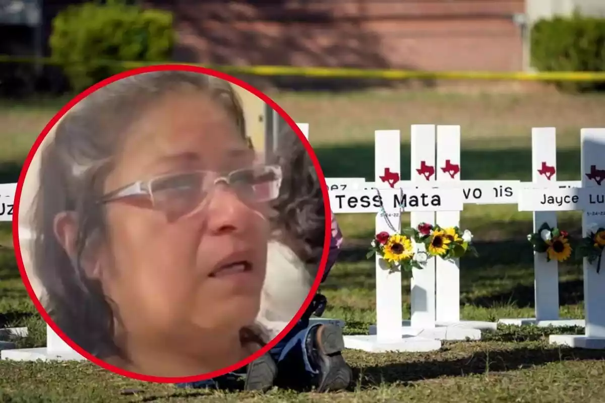Montaje de la mujer que ha perdido a cuatro niños en la masacre de Texas.