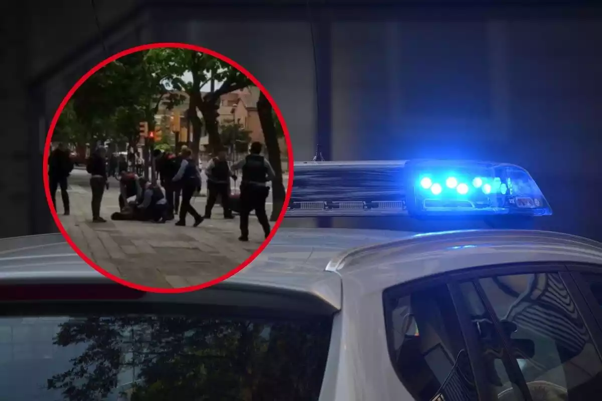 Montaje de los Mossos disparando a un atracador en Lleida.