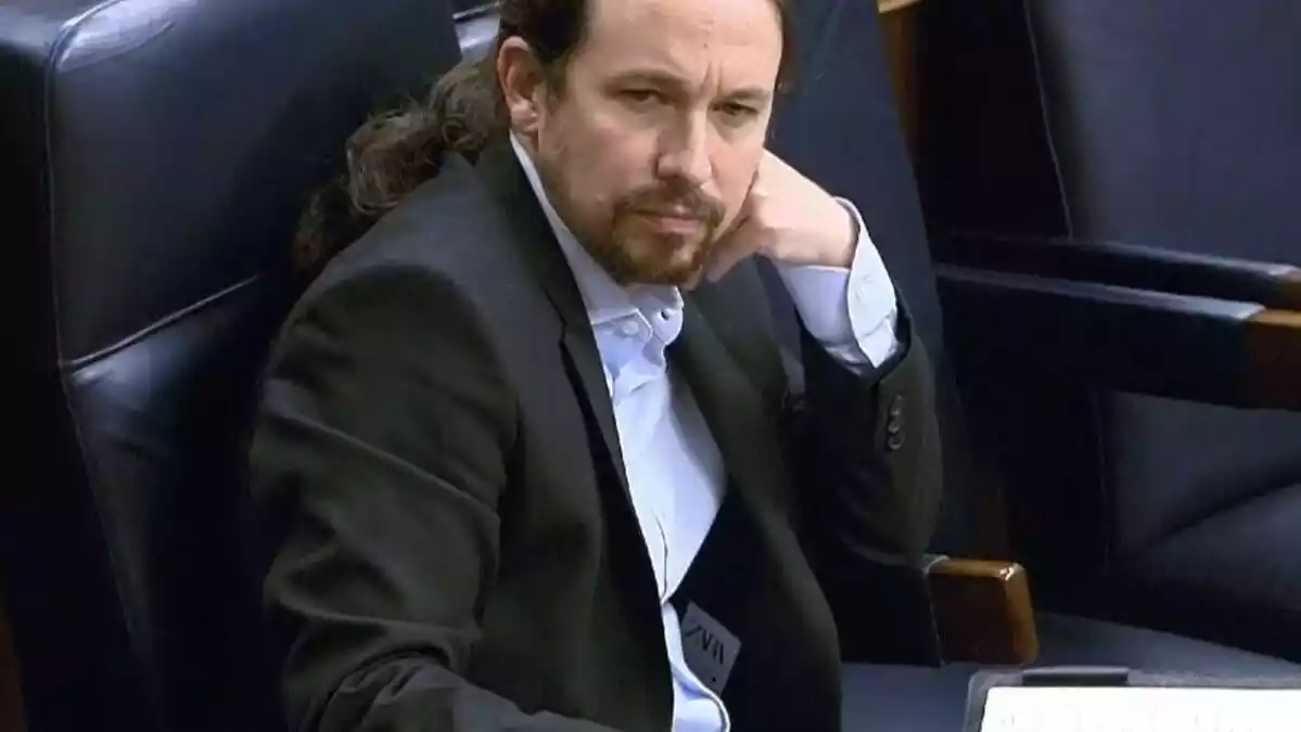 Imagen de Pablo Iglesias en el Congreso durante la sesión del 22/04/2020