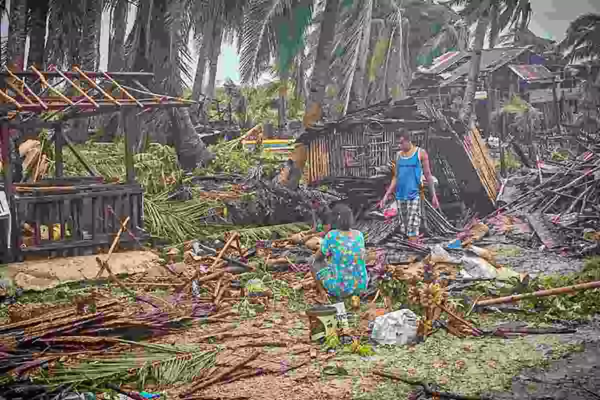 Imagen de los efectos del paso del tifón Vongfong en Filipinas