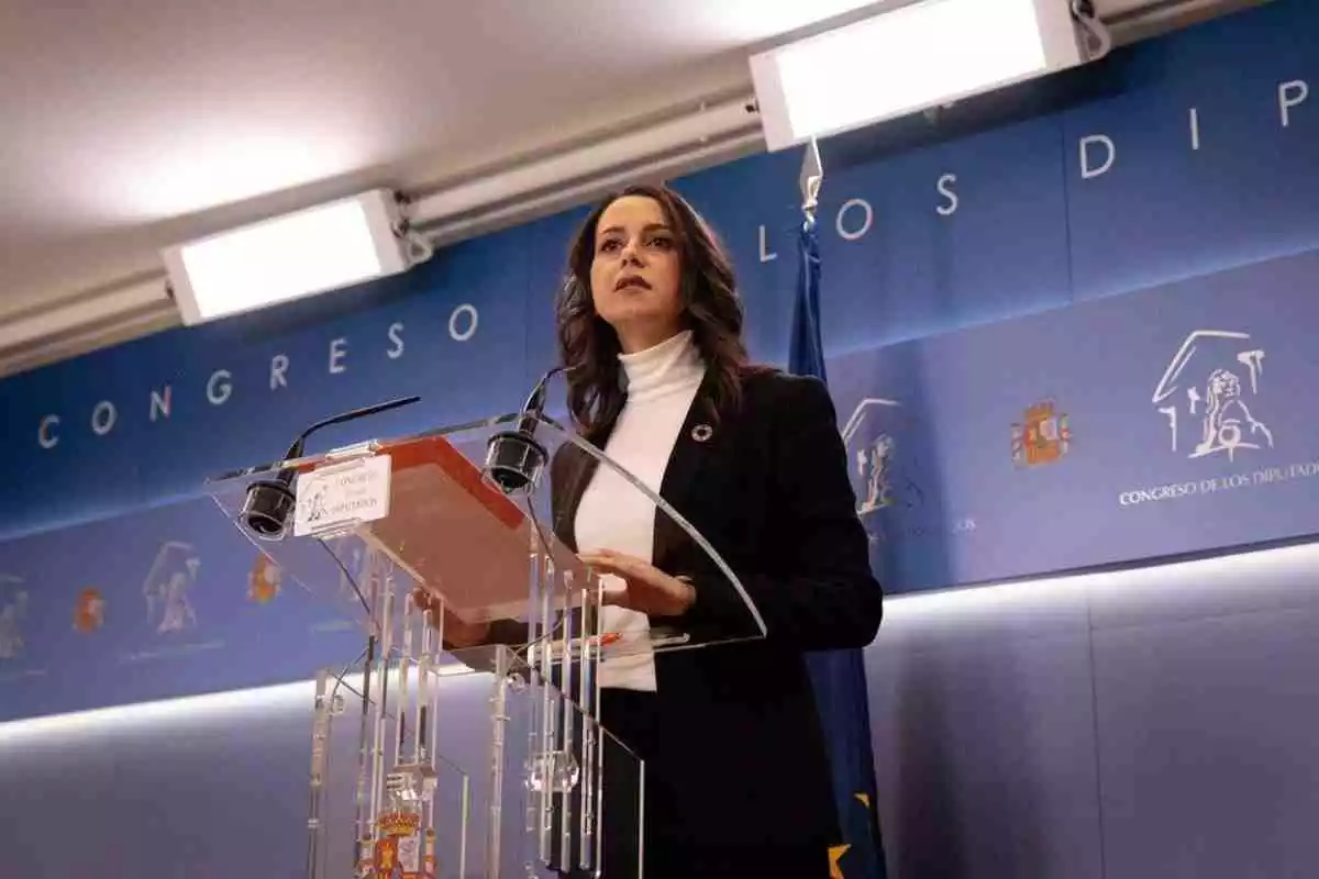 Inés Arrimadas en una comparecencia en el Congreso de los Diputados