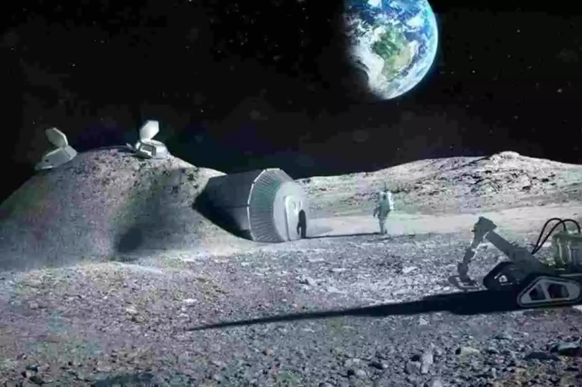 Imagen ilustrativa de la presencia del hombre en la Luna
