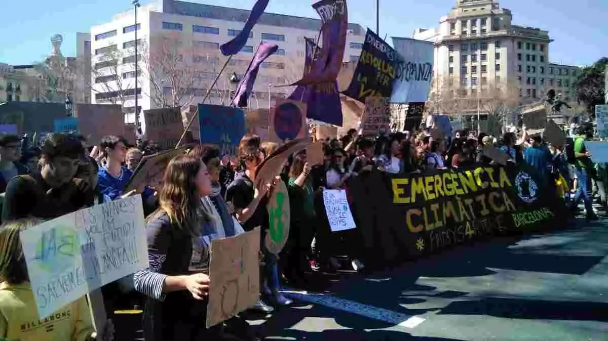 Imagen de una manifestación en contra del Cambio Climático en Barcelona