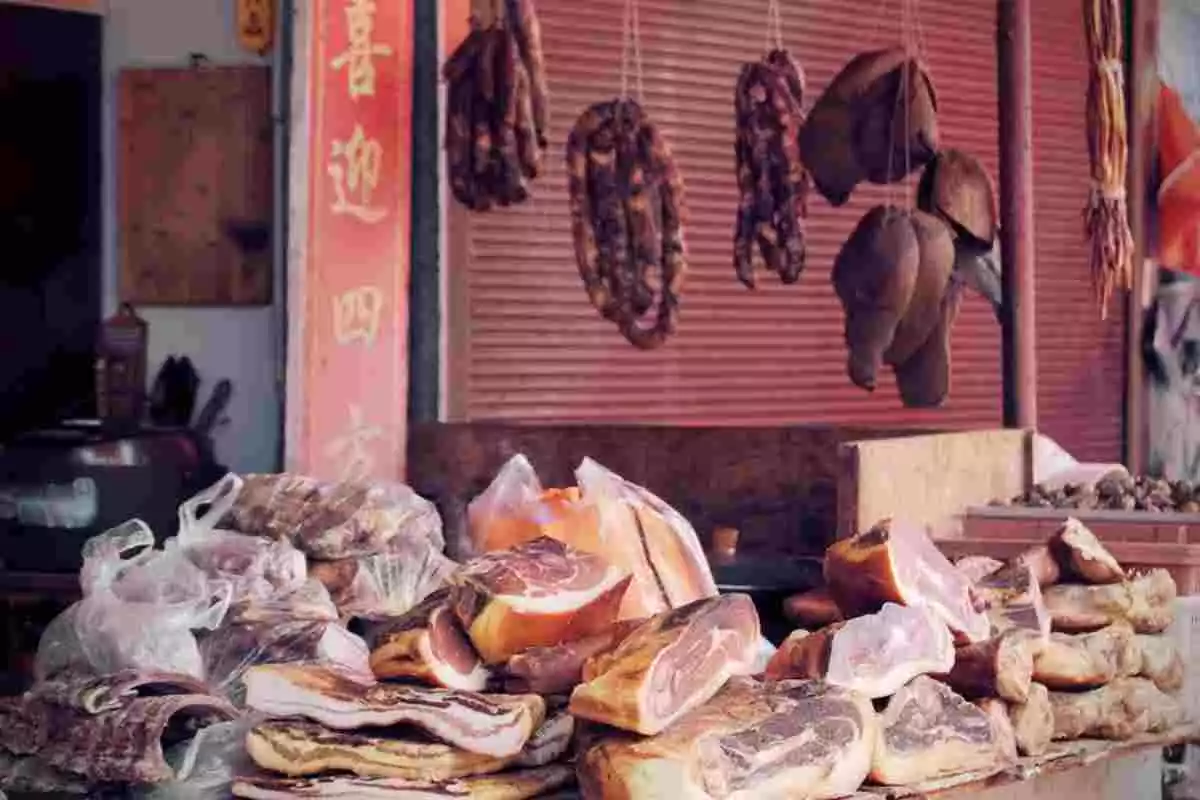 Mercado de carne en China