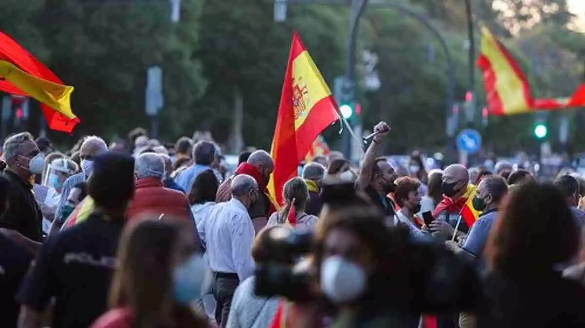 Manifestación en Valencia contra el Gobierno de España.