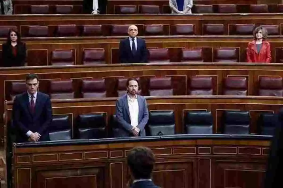 El Gobierno de Pedro Sánchez durante una sesión en el Congreso de los Diputados