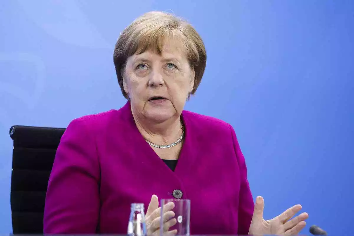 Angela Merkel en una comparecencia