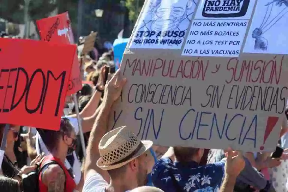 Manifestación del 16 de Agosto en Madrid contra las restricciones ocasionadas por el Covid-19