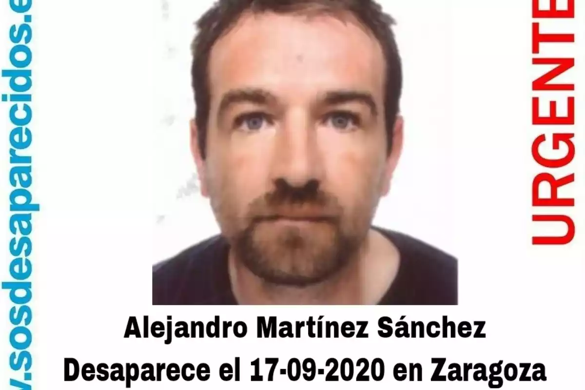 Aviso de búsqueda de Alejandro Martínez, desaparecido en septiembre en Zaragoza