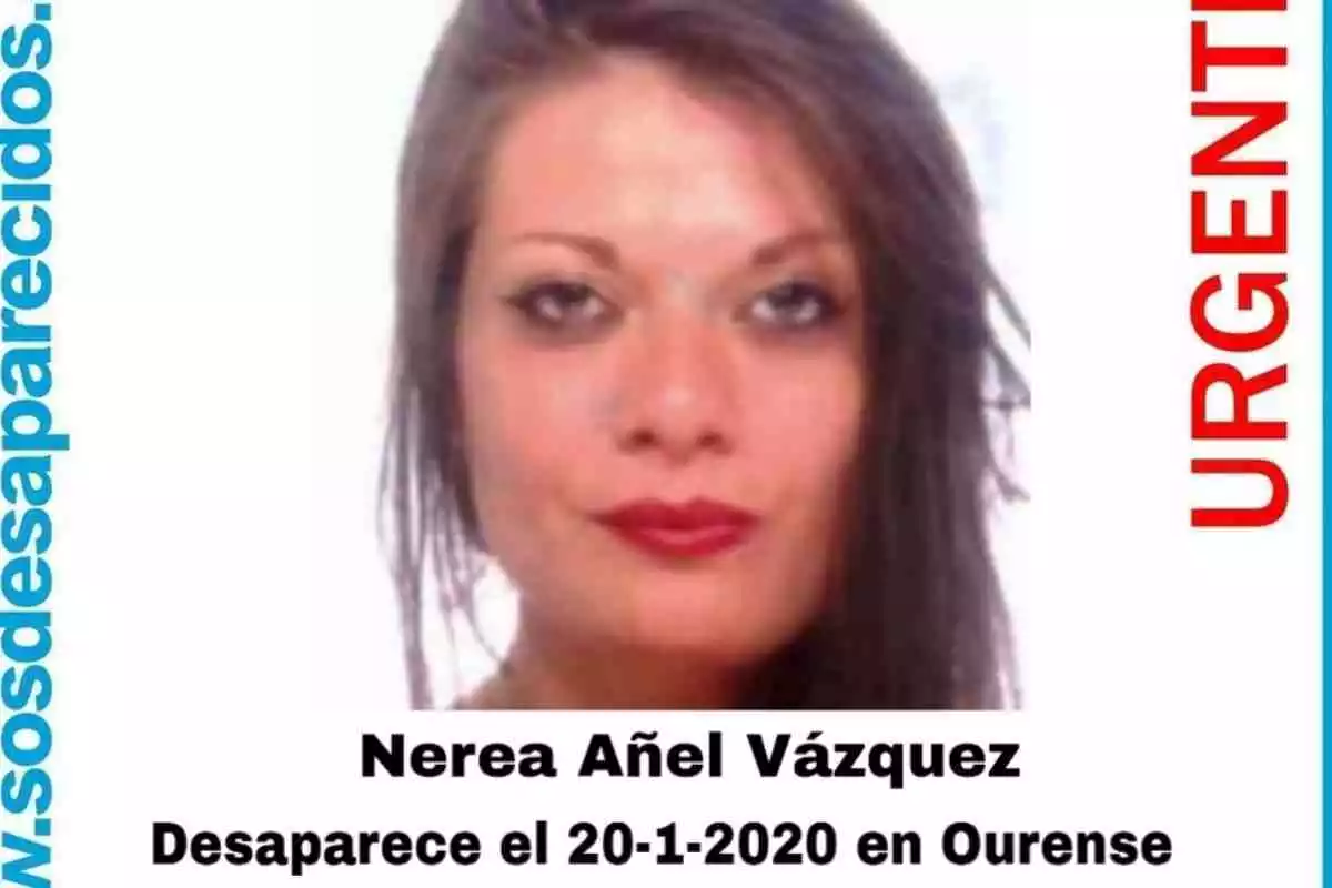 Aviso de búsqueda de Nerea Añel, desaparecida en Ourense en enero de 2020
