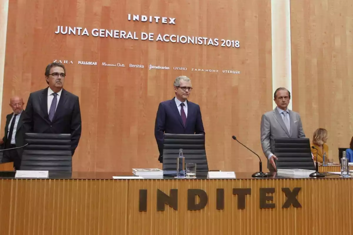 Imagen de la junta general de accionista de Inditex de 2018
