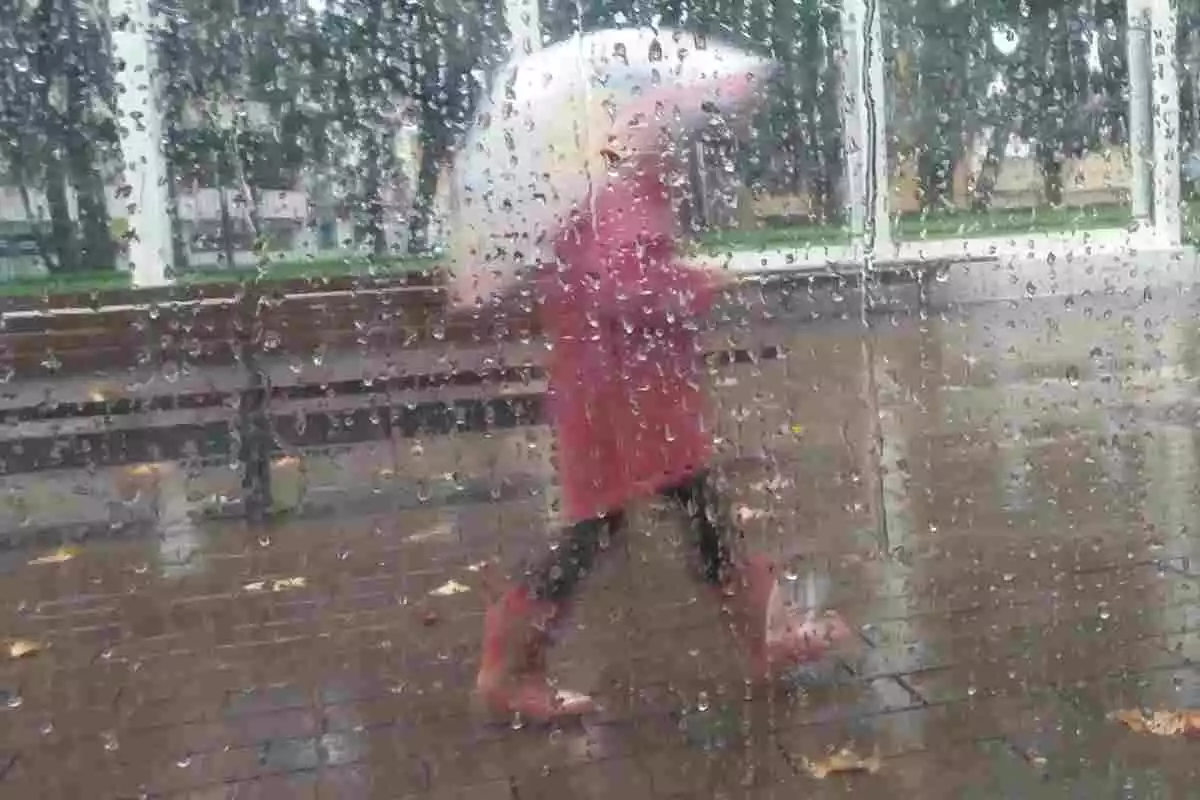Imagen de un dia de lluvia en Barcelona