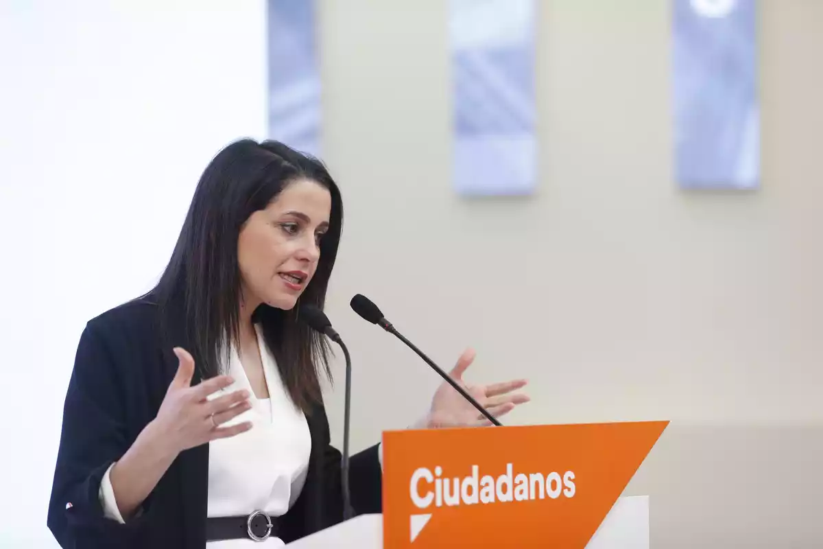 Inés Arrimadas en un míting de Ciudadanos
