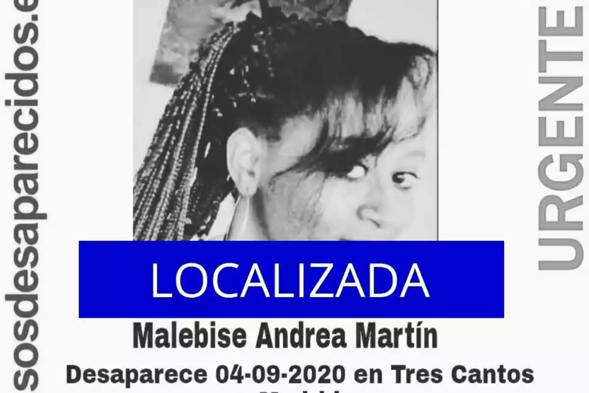 Localizan a Malebise Andrea, menor de 17 años desaparecida en Madrid