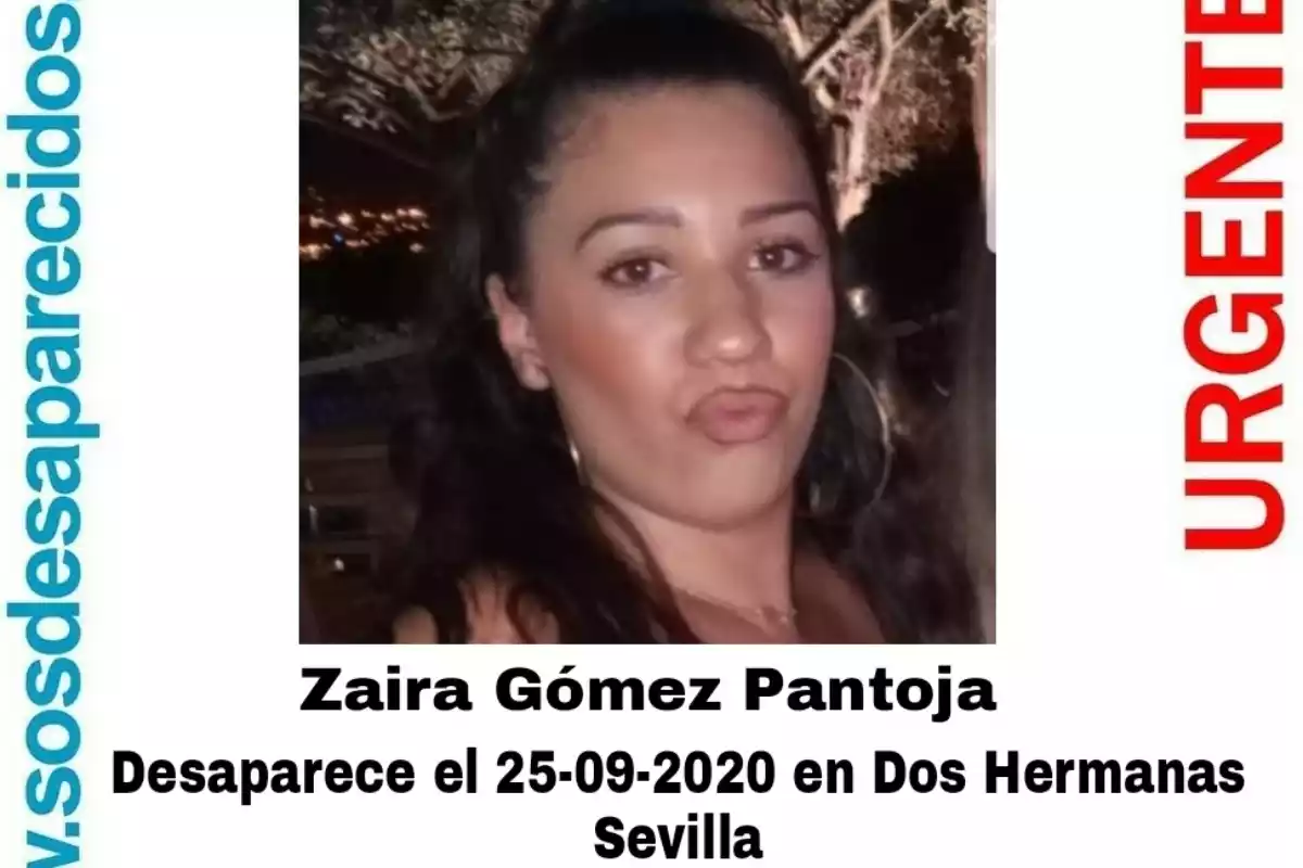 Aviso de desaparición de Zaira Gómez Pantoja, menor de 16 desaparecida en Dos Hermanas, Sevilla