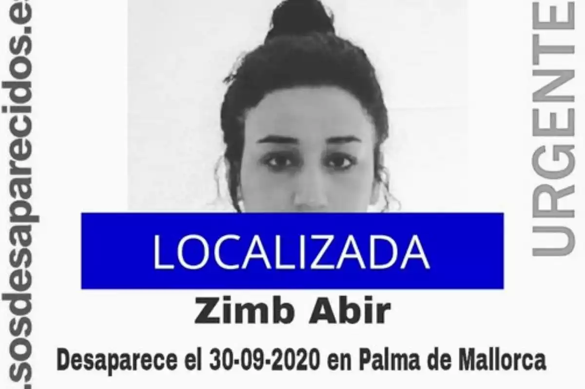 Localizan a Zimb Abir, joven de 18 desaparecida en Palma de Mallorca el 30 de septiembre de 2020