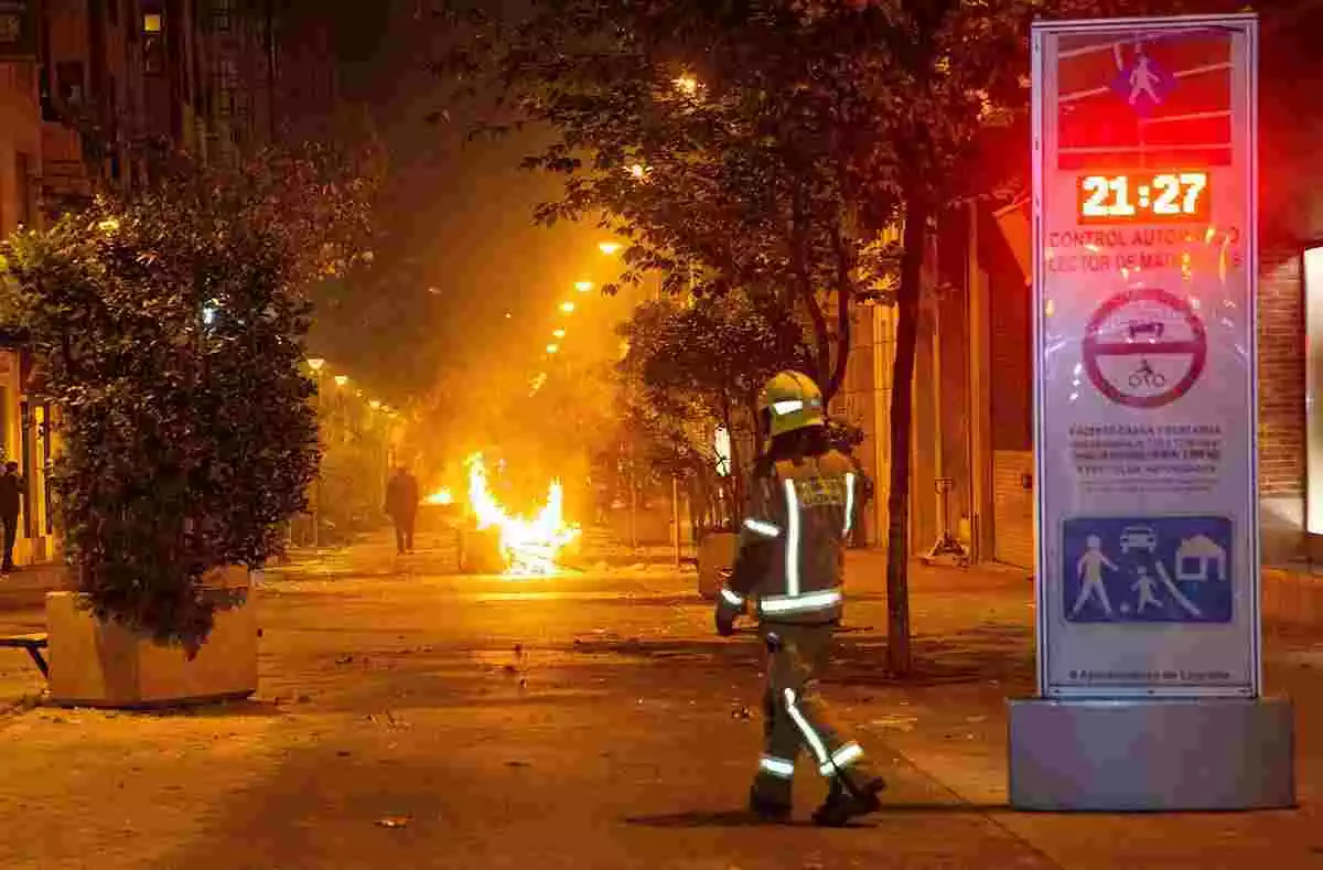 Estado en que quedó el centro de Logroño tras los disturbios el 31 de octubre del 2020