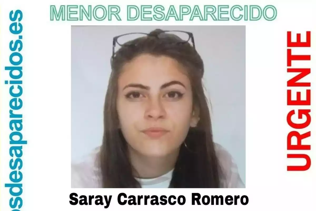 Cartel de la desaparición de Saray Carrasco Romero