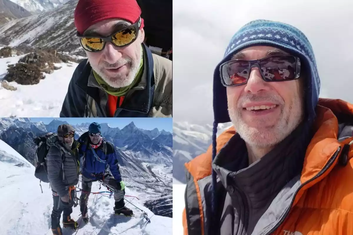 Collage del alpinista Alex Goldfarb