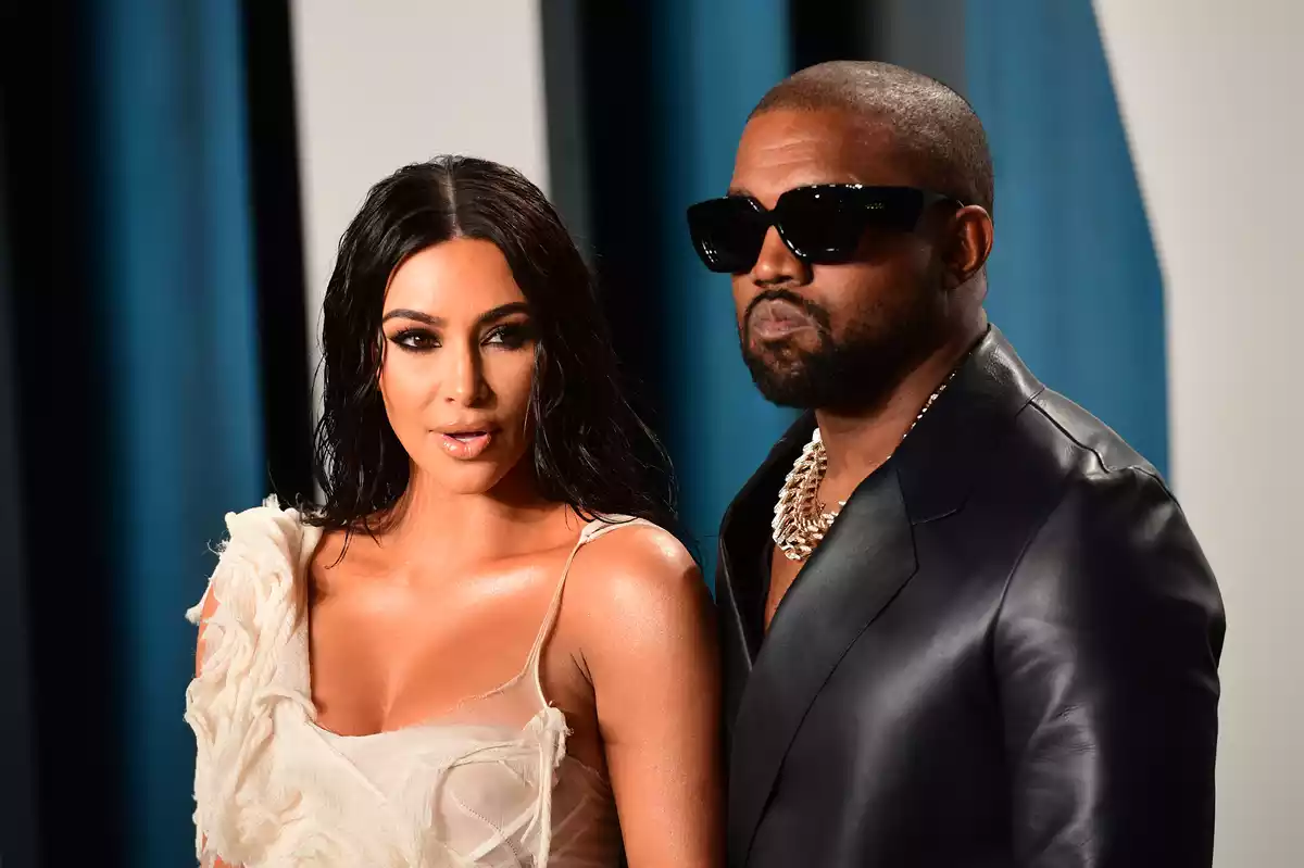 Fotografía de Kim Kardashian y el cantante Kanye West