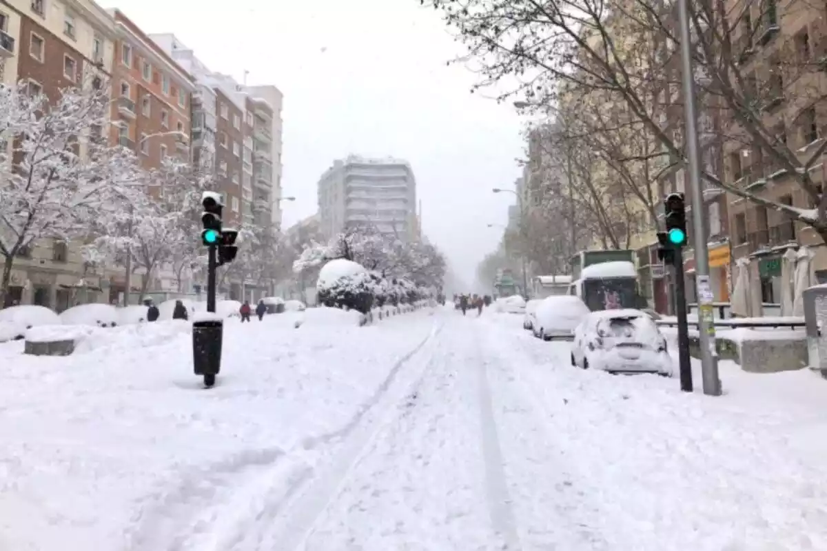 Imagen de la nevada histórica en Madrid