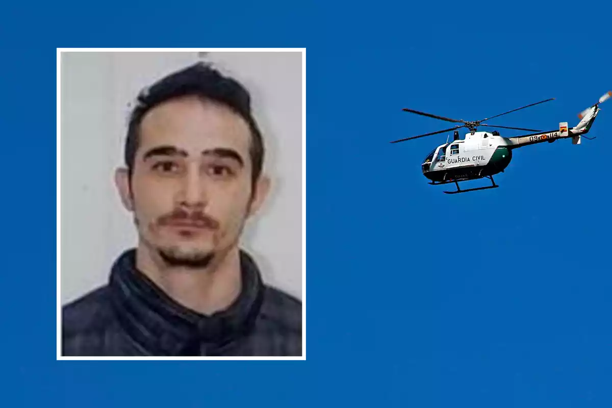 Montaje de 'Copito' y un helicóptero, el preso fugado en Arganda del Rey