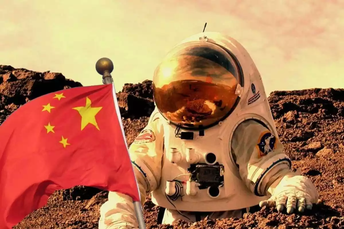 Imagen ilustrativa de un astronauta chino en Marte