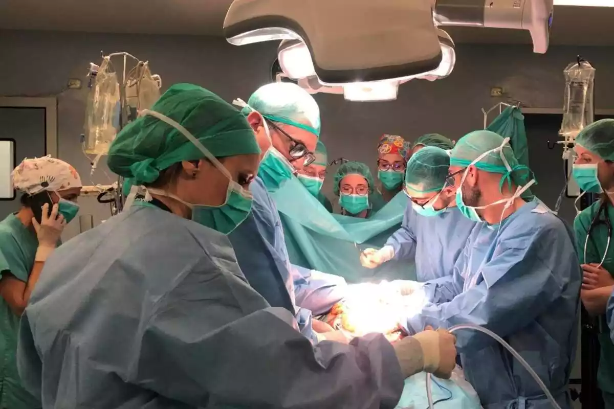 Un equipo médico realizando un transplante