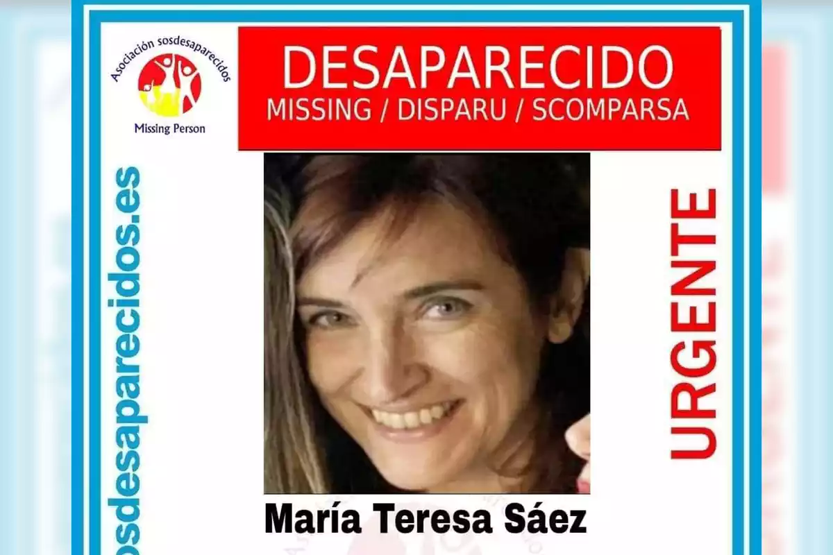 Cartel de desaparición de María Teresa Sáez