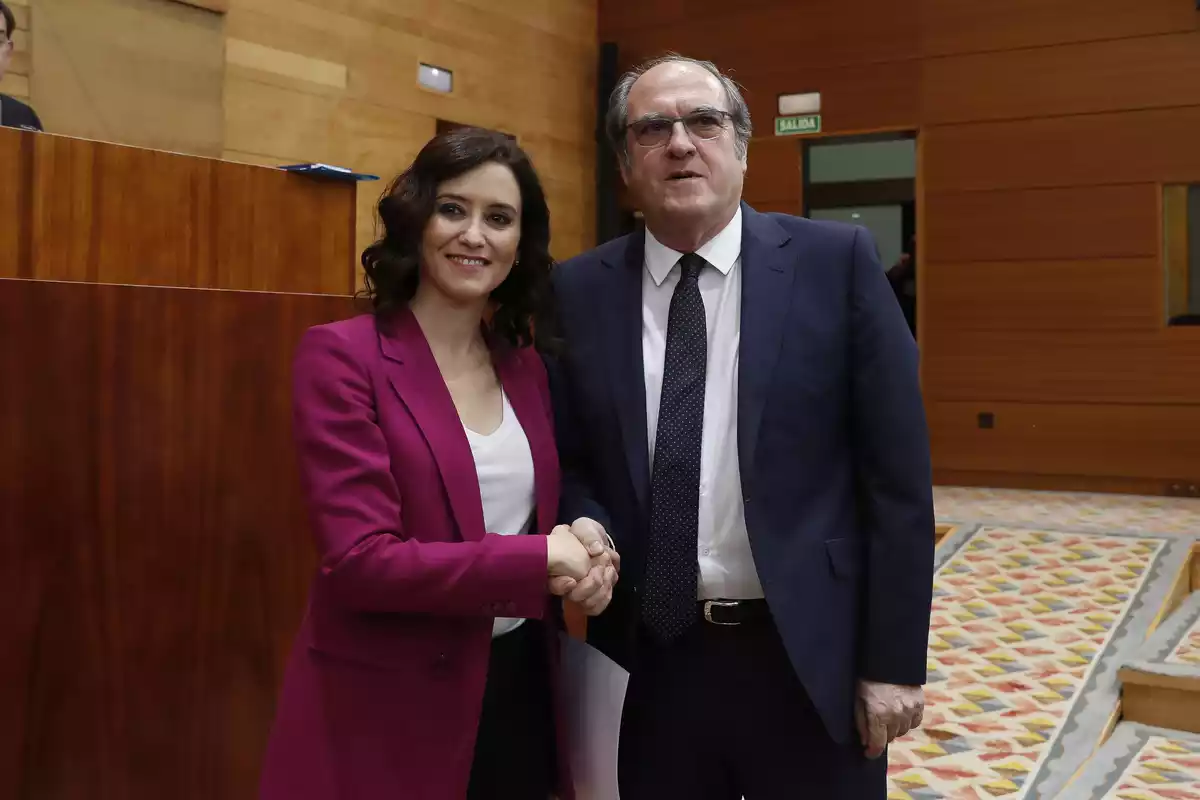 Isabel Díaz Ayuso y Ángel Gabilondo, en la Asamblea de Madrid (10/07/2019).