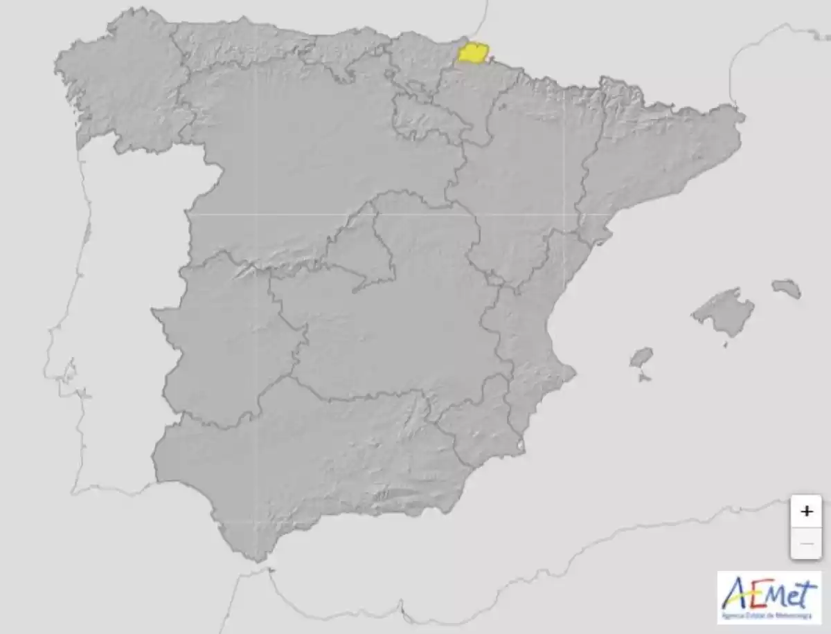 Mapa de alertas por viento fuerte en España para el martes, 2 de marzo de 2021