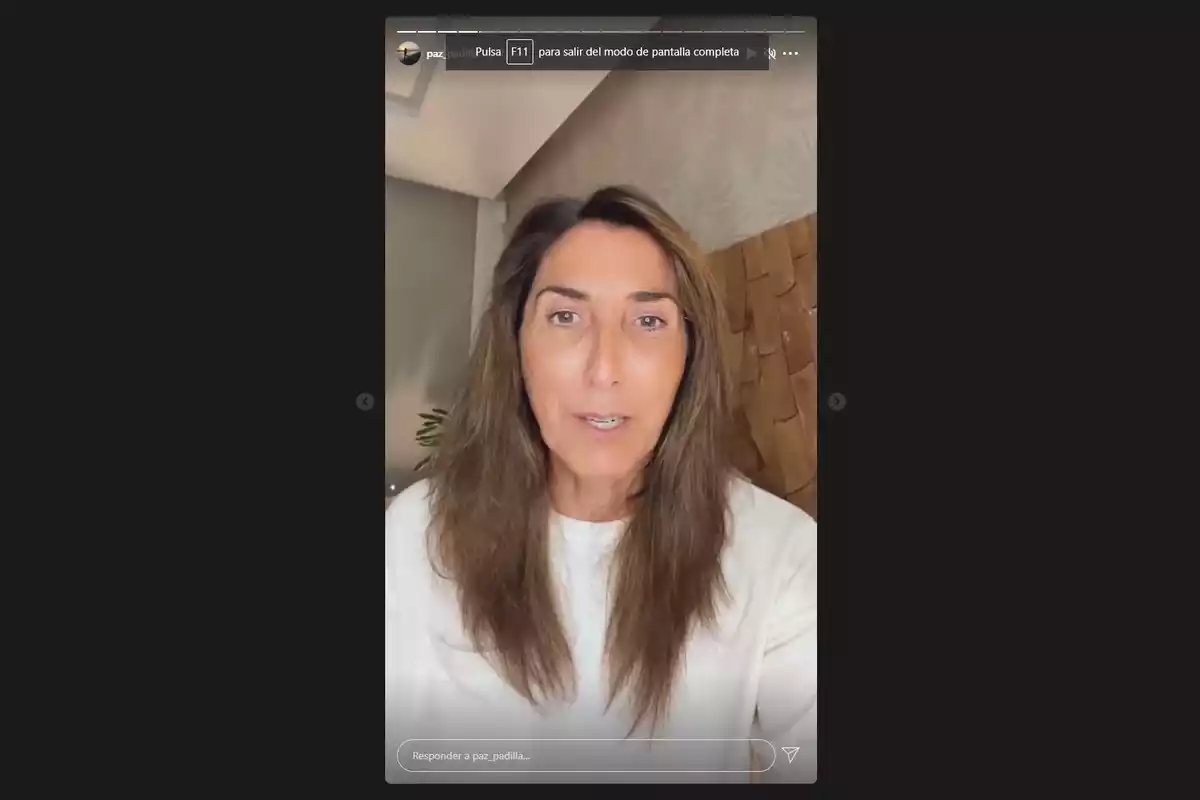 Paz Padilla explicando en su Instagram cómo se encuentra tras ser ingresada por covid