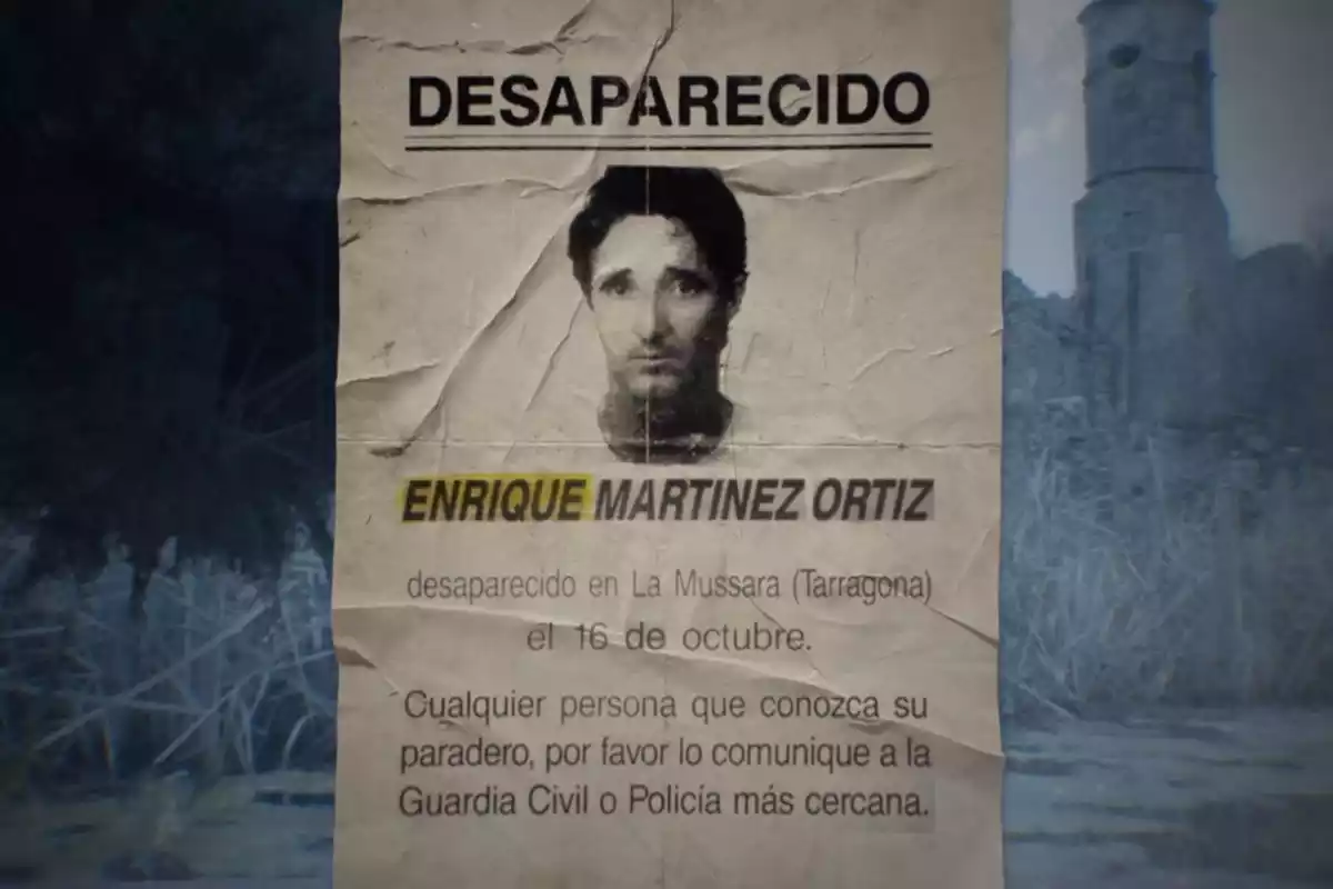 Imagen del cartel para ser difundido en 1991 para la búsqueda del desaparecido Enrique Martínez