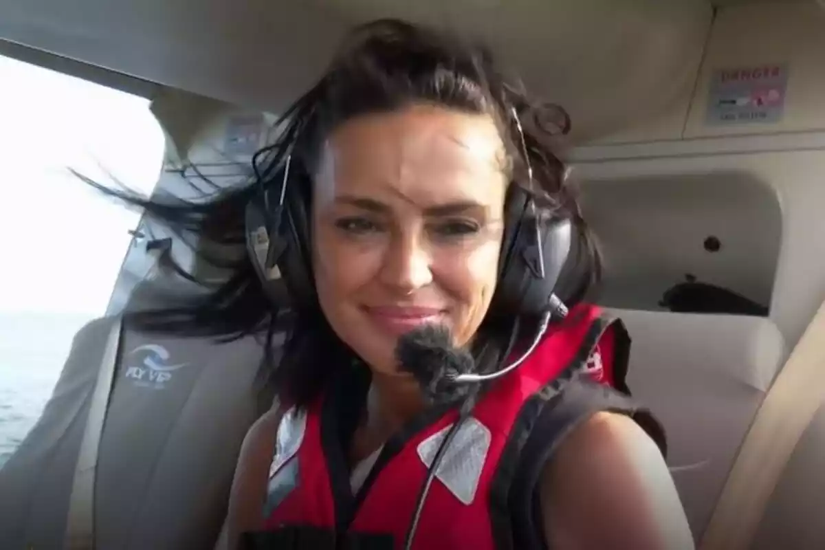 Olga Moreno en el helicóptero de 'Supervivientes'