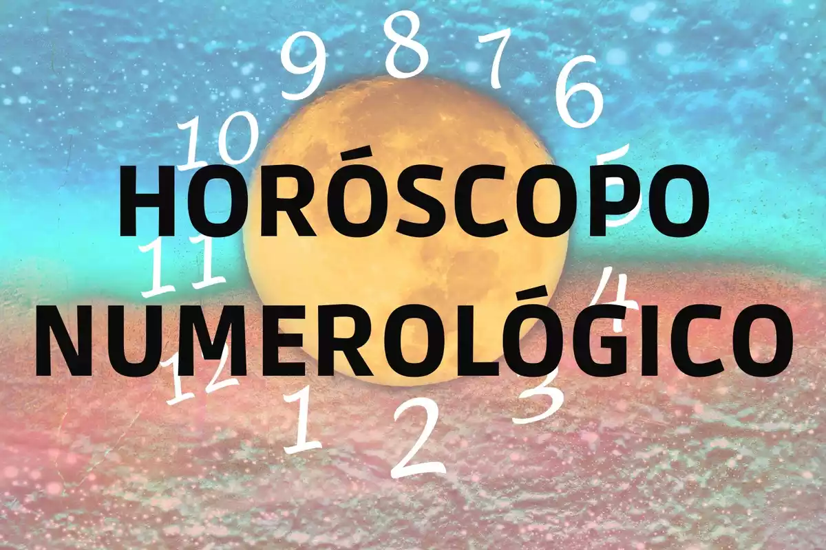 Imagen del horóscopo numerológico con fondo de colores y letras oscuras