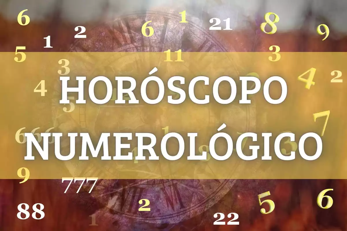 Imagen del horóscopo numerológico sobre un fondo rojo