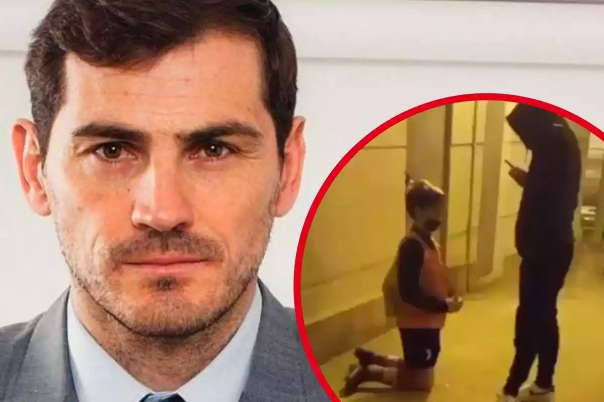Montaje con fotos de Iker Casillas y del vídeo