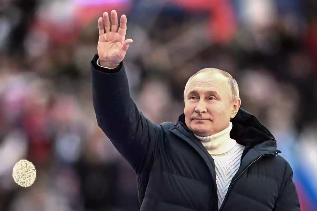 Imagen de Vladimir Putin durante un acto en Rusia durante la guerra de Ucrania