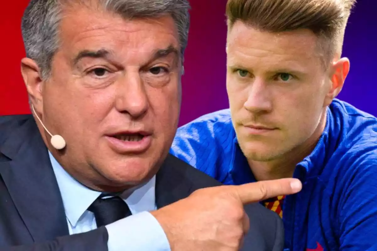 Joan Laporta points the finger at Ter Stegen Joan Laporta points the finger at Ter Stegen